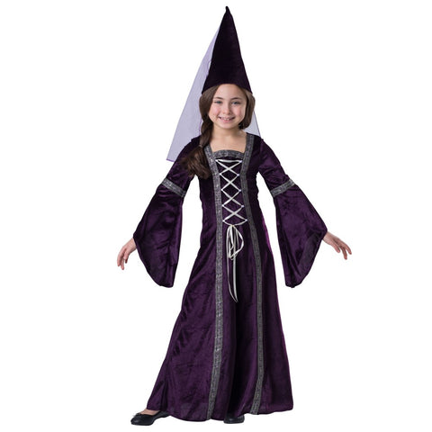 Girls Purple Medieval Princess Costume