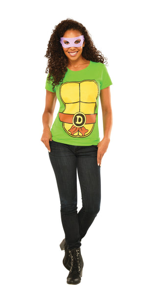 Womens Adult Teenage Mutant Ninja Turtles Donatello T-Shirt and Mask Set