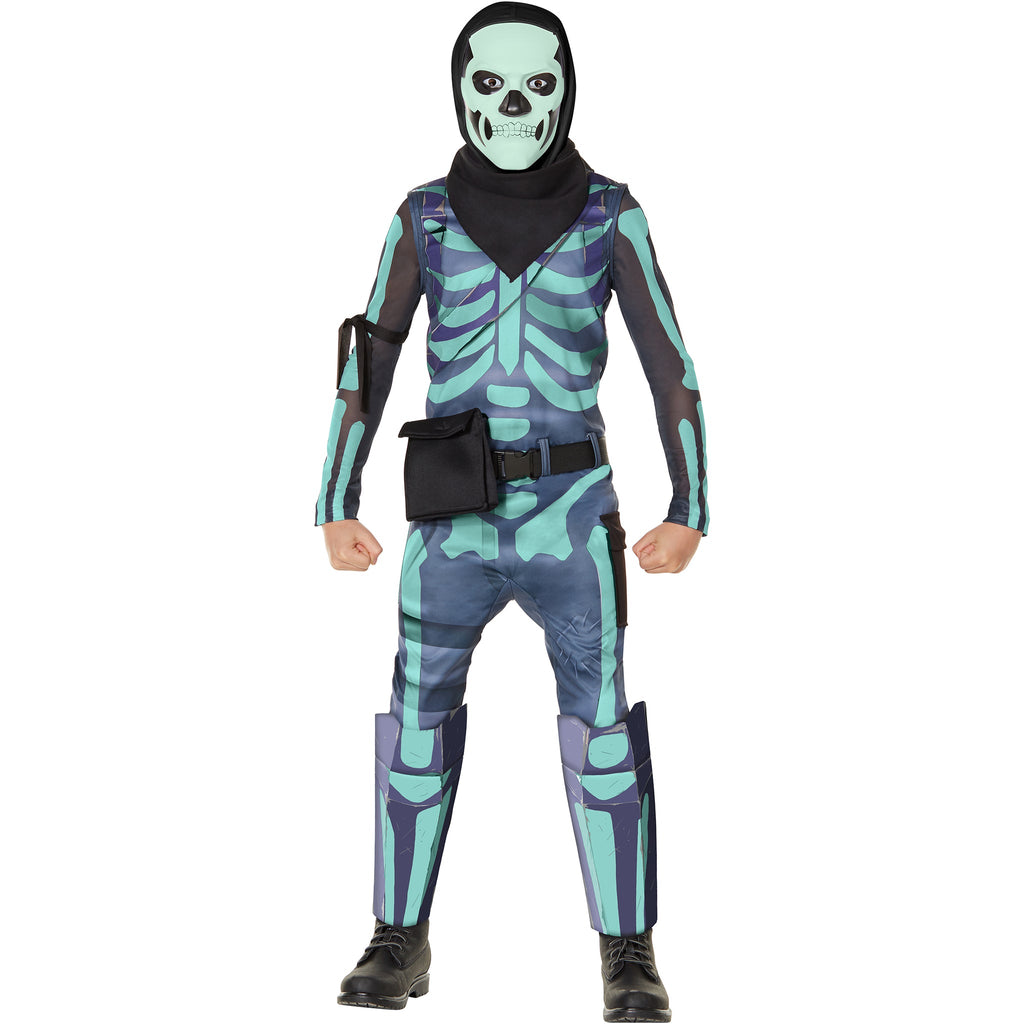 Kids Fortnite Skull Trooper Costume with Glow in the Dark Mask - InSpirit Designs Costumes & Accessories - HalloweenCostumes4U.com - Kids Costumes