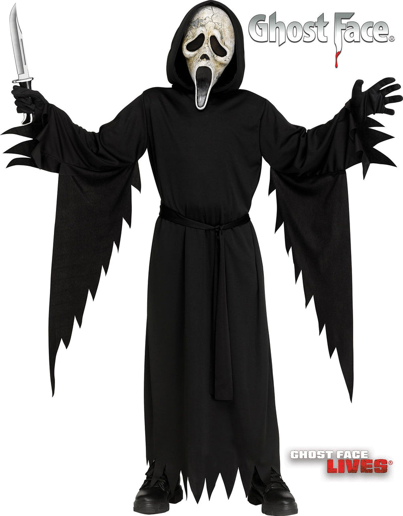 Kids Scream Aged Ghost Face Costume - FunWorld Costumes & Accessories - HalloweenCostumes4U.com - Kids Costumes