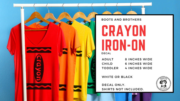 Crayons Iron On Transfer - DIY Iron-On Decals - All Ages & Sizes - Group Costume