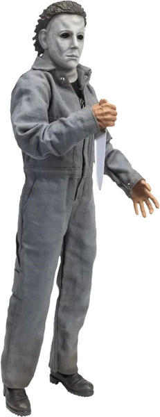 Michael Myers Halloween 6 12-inch action figure collectible wearing a gray coverall and a white mask holding a knife