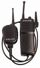 Accesorio de disfraz de policía con walkie-talkie negro