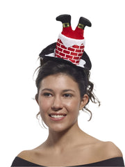 Mini chapeau et serre-tête du Père Noël coincé dans la cheminée, accessoire de costume