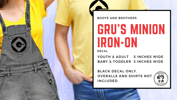 Gru's Minion Overall Logo Vinyl Iron-on Decal