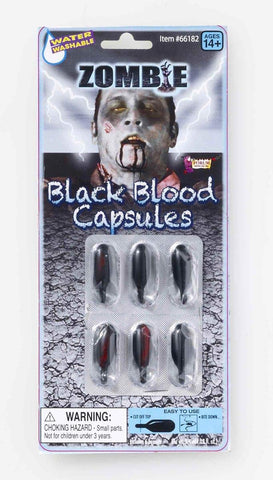 Black Zombie Blood Capsules - HalloweenCostumes4U.com - Costume Props & Accessories