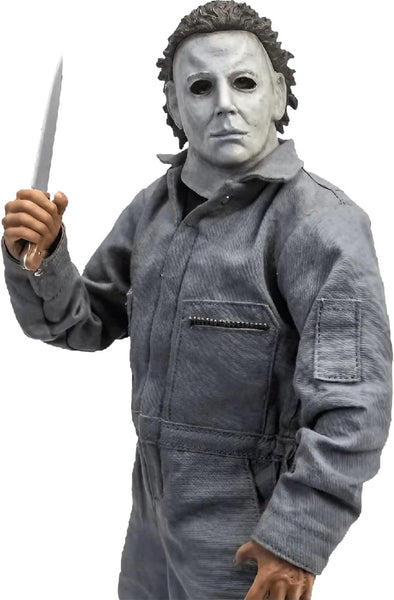 Michael Myers Halloween 6 12-inch action figure collectible wearing a gray coverall and a white mask wielding a knife
