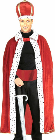 Adults Royal King Red Robe & Crown Set - HalloweenCostumes4U.com - Adult Costumes