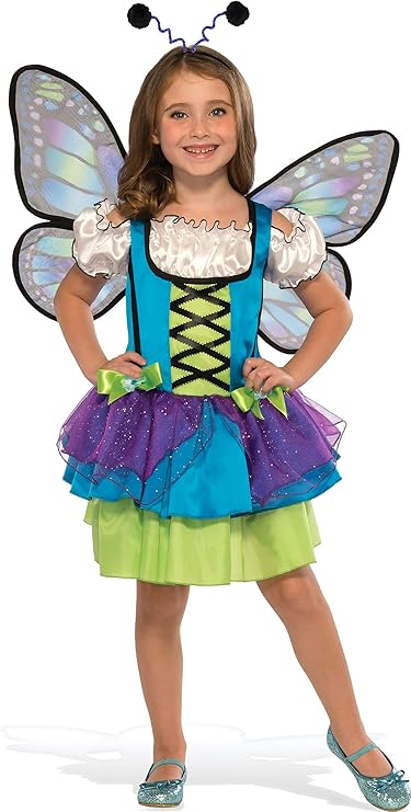 Girls Glittery Blue Butterfly Costume - HalloweenCostumes4U.com - Kids Costumes