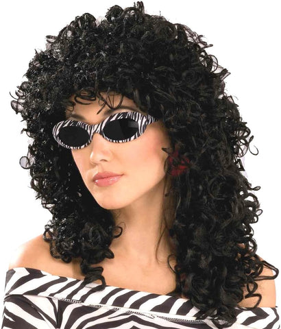 Black 80's Wild Curly Wig