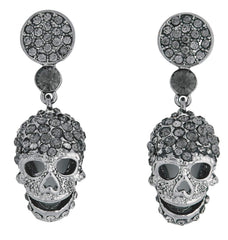Wicked Gems Grey Skull Earrings Costume Jewelry Accessory