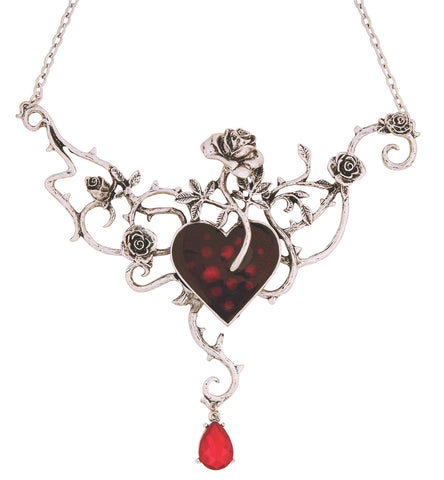 Wicked Gems Bed of Blood Rose Necklace Costume Jewelry Accessory - HalloweenCostumes4U.com - Costume Props & Accessories