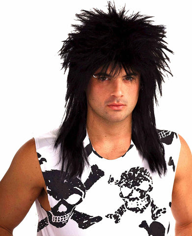 Black 80's Rock Star Wig - HalloweenCostumes4U.com - Costume Props & Accessories