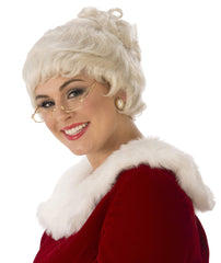 Peluca de disfraz de señora Claus de primera calidad