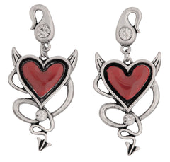 Wicked Gems Devil Heart Earrings Costume Jewelry Accessory
