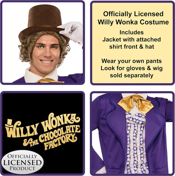 Mens Willy Wonka & The Chocolate Factory Costume Halloween Costumes