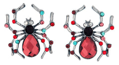 Wicked Gems Jeweled Spider Earrings Costume Jewelry Accessory