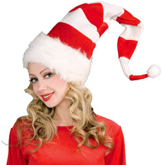 Chapeau de Noël rayé rouge et blanc