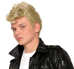 Perruque de déguisement de Greaser blonde style années 50