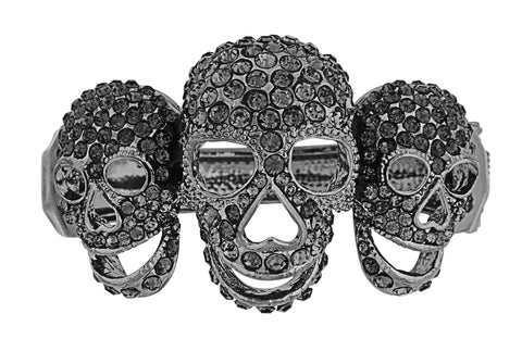 Wicked Gems Grey Skulls Bangle Bracelet Costume Jewelry Accessory - HalloweenCostumes4U.com - Costume Props & Accessories
