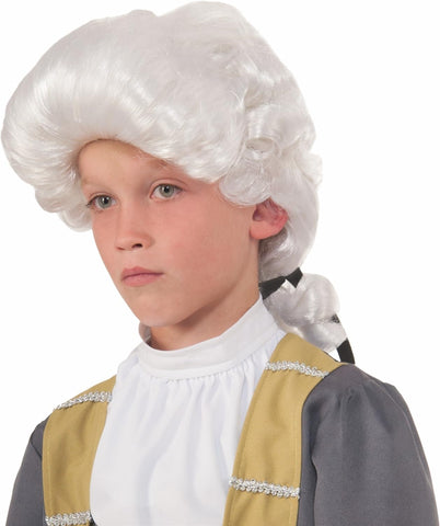 Kids Deluxe White Colonial Wig - HalloweenCostumes4U.com - Costume Props & Accessories