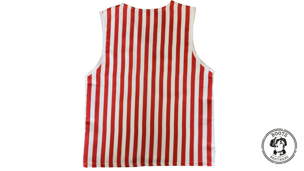 Adults Red & White Striped Vest