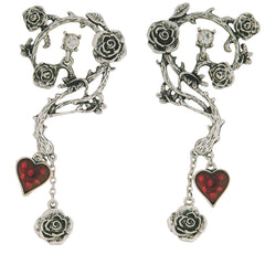 Pendientes de rosa en forma de lecho de sangre de Wicked Gems, accesorio de bisutería