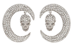 Wicked Gems Silver Moon Earrings Costume Jewelry Accessory