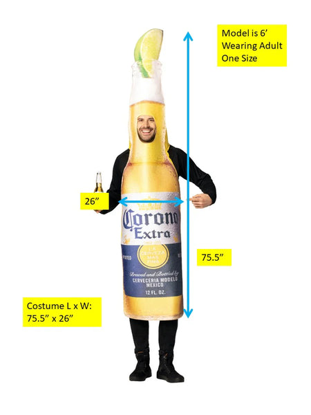 Adults Corona Extra Bottle with Lime Costume