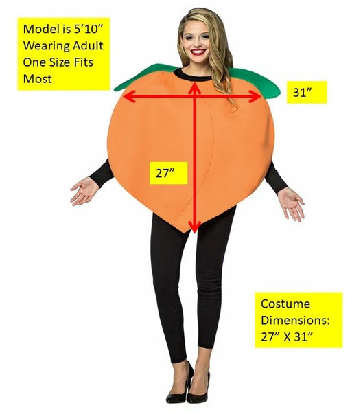 Adults Pleasant Peach Costume size chart and measurements