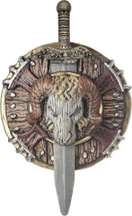 Barbarian Viking Combat Shield and Sword Costume Prop Weapon Set
