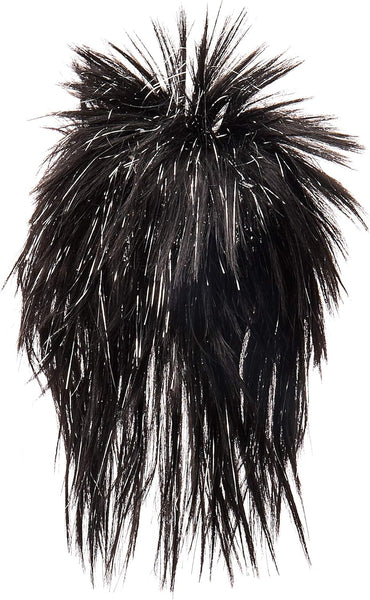 Black Superstar Costume Wig with Silver Tinsel