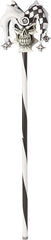 Black and White Psycho Jester Skull Cane Costume Prop Accessory