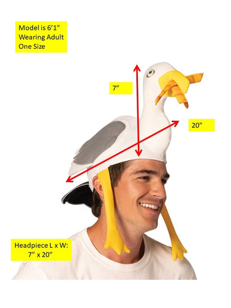 Boardwalk French Fry Thief Seagull Hat size chart and measurements