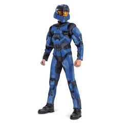 Boys Xbox Halo Spartan 2 Blue Muscle Costume