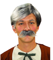 Gray Old Man Geppetto Wig and Moustache Costume Accessory Set
