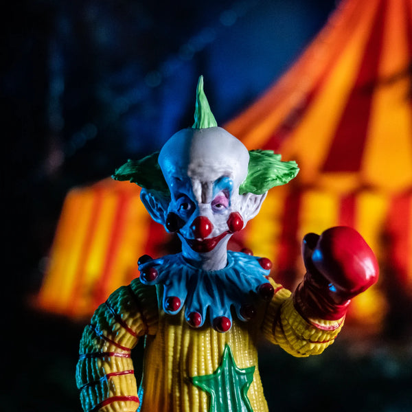 Killer Klowns Shorty 8 inch action figure  collectible detailed face sculpt and boxing glove costume close up