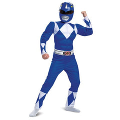 Kids Mighty Morphin Power Rangers Blue Ranger Muscle Costume