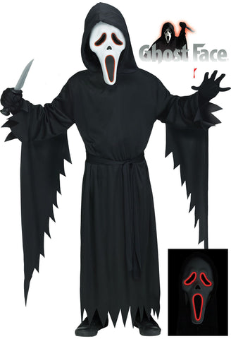 Kids Scream Electroluminescence Ghost Face Costume