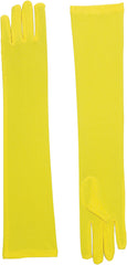 Long Yellow Nylon Gloves Costume Accessory