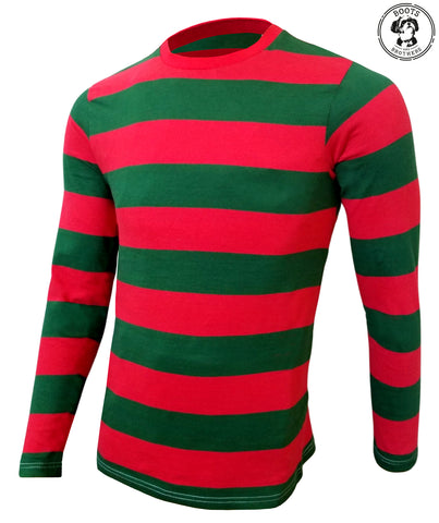 Mens Red & Green Nightmare on the Street Striped T-Shirt Costume - Boots and Brothers Costumes & Accessories - HalloweenCostumes4U.com - Adult Costumes