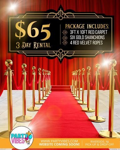 NJ RENTAL ONLY - Red Carpet Package Party Rental