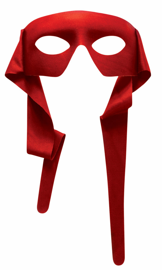 Red Masked Man Ninja Costume Mask with Ties featuring