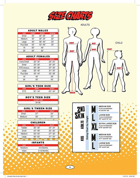 Rubies Costumes Forum Novelties Size Chart - HalloweenCostumes4U.com