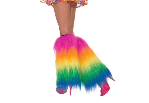 Rainbow Fluffies Fur Leg Covers - HalloweenCostumes4U.com - Costume Props & Accessories