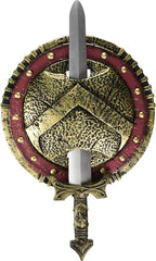 Spartan Warrior Combat Shield and Sword Costume Prop Weapon Set
