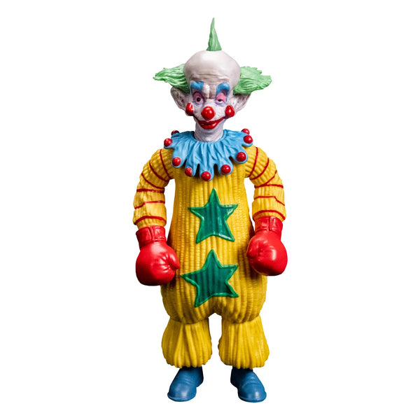 Shorty Killer Klowns from Outer Space 8-inch action figure collectible in yellow clown suit with attached red boxer gloves front view