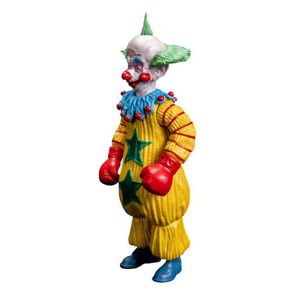 Shorty Killer Klowns from Outer Space 8-inch action figure collectible  in yellow clown suit with attached red boxer gloves left profile view