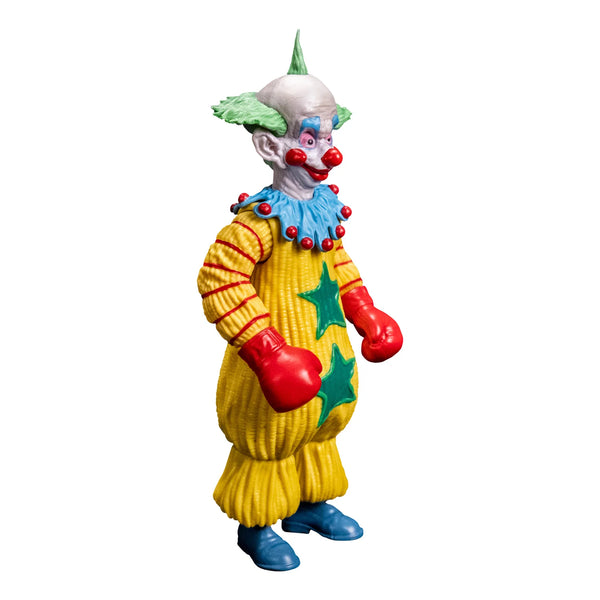 Shorty Killer Klowns from Outer Space 8-inch action figure collectible  in yellow clown suit with attached red boxer gloves right profile view