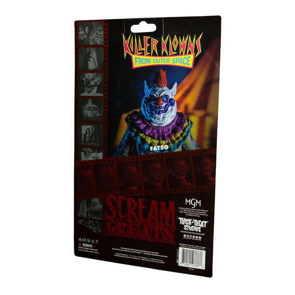 Killer Klowns from Outer Space Fatso 8" Collector's Action Figure Collectible Toy back of packaging